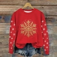 thumbnail image 2 of Womens Christmas Sweatshirt Round Neck Long Sleeve Xmas Graphic Fashion Casual Loose Fit Pullover Tops (XL, Red), 2 of 5
