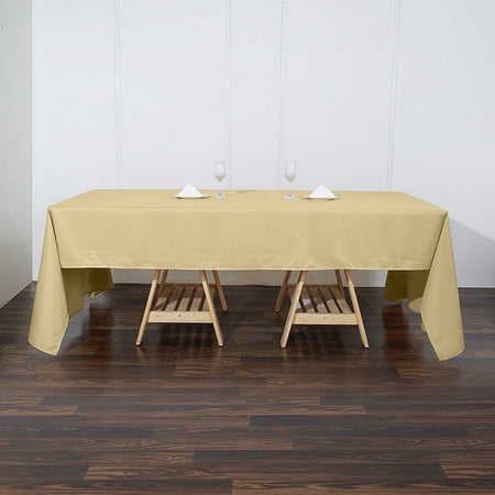 

Efavormart 60 x126 Polyester Rectangular Tablecloth for Dining Kitchen Wedding Parties - Champagne
