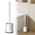 thumbnail image 2 of 14.6" Silicone Toilet Brushes with Holder, Long Handle Toilet Bowl Cleaner with No Dead Corner Cleaning, Soft Scratch-Resistant Bristles for Bathroom Hygiene, Bathroom Cleaners, 2 of 9