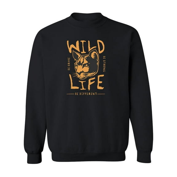 Wild Cat Slogan  Sweatshirt Men -Image by Shutterstock, Male 3X-Large