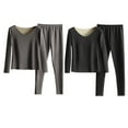 thumbnail image 1 of LSLJS Ensemble de sous-Vêtements Chauds d'Hiver pour Femmes 2 Pcs Haut à Col Rond, Pantalon, 1 of 4