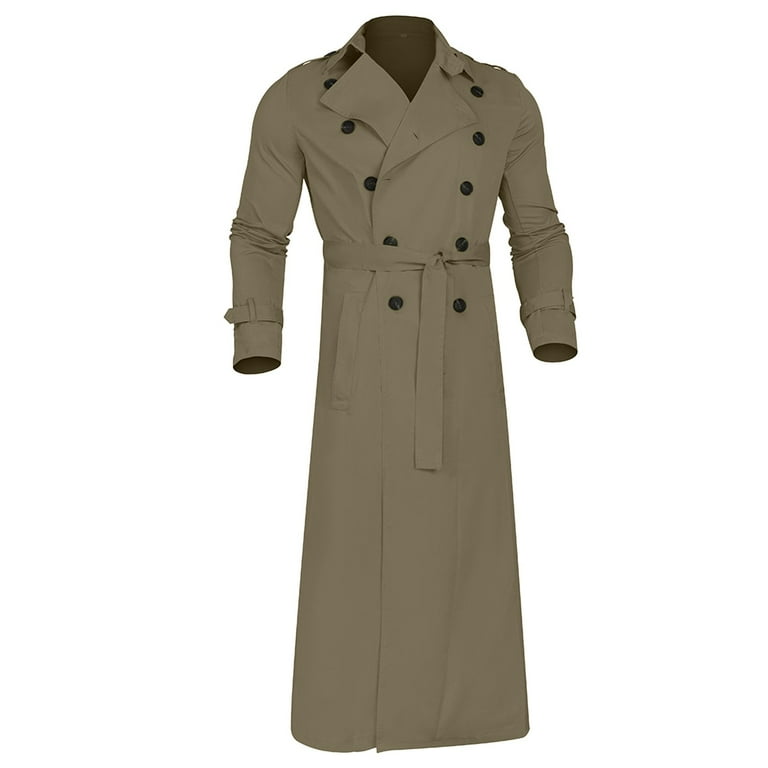 Juneyung Mens Gothic Trench Coat Autumn Winter Long Trench Double Breasted Belt Loose Mens Rain Trench Coat Gifts for Men Sale Clearance, Men's, Size: Juneyung Mens Gothic Trench Coat Autumn Winter Long Trench Double Breasted Belt Loose Mens Rain Trench Coat Gifts for Men Sale Clearance, Men's, Size: