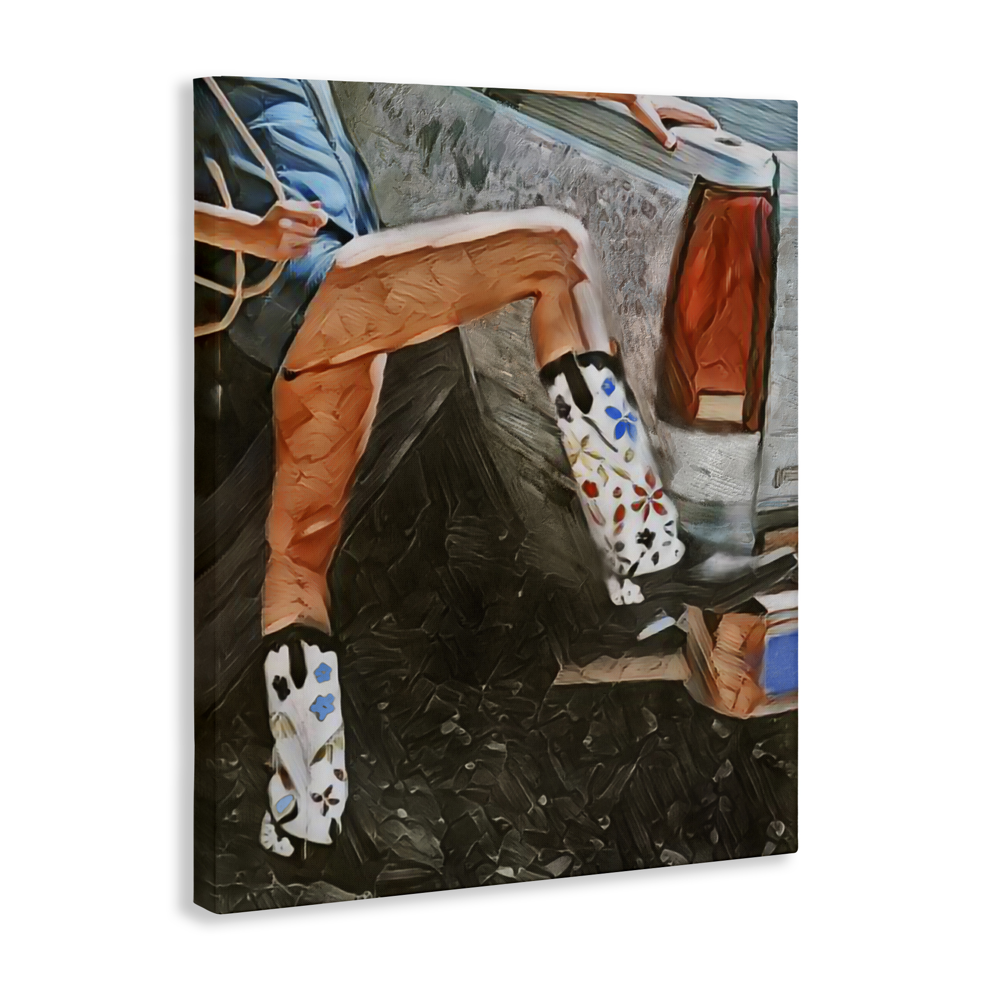 Round Up Cowgirl Boots Canvas Wall Art, design by Jesse Keith