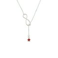 thumbnail image 2 of Delight Jewelry Silvertone Mini 2-D Red Star Silver tone Elegant Infinity Lariat Necklace, 2 of 4
