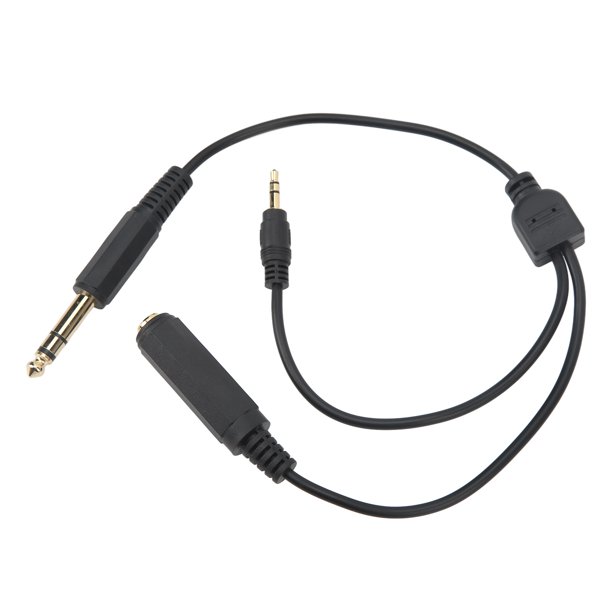 6.35mm Male To 3.5mm Male And 6.35mm Female Cable, Lossless Y Splitter