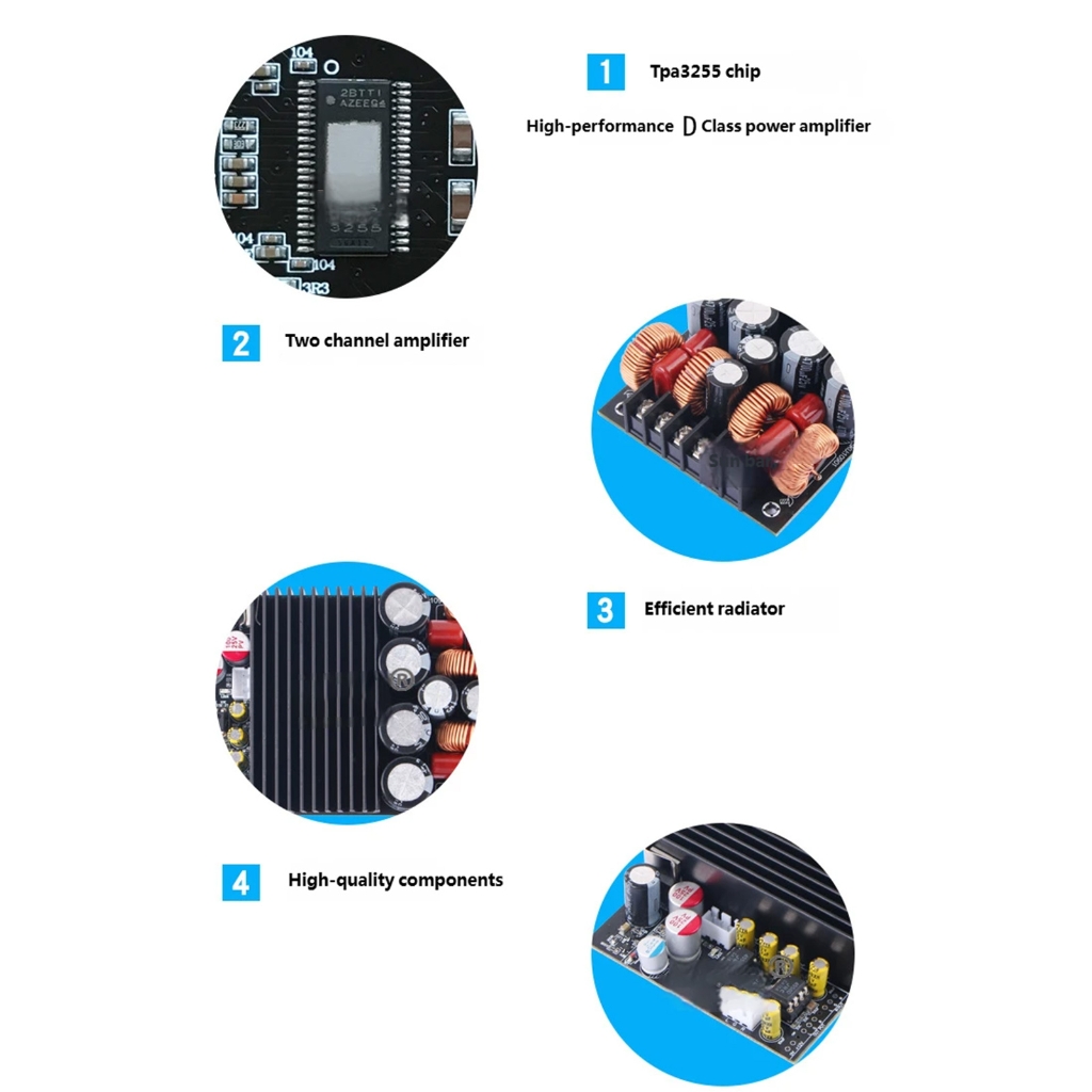 19V-50V 315W+315W Digital Sound Power Amplifier Board Double Channel Stereo