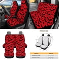 thumbnail image 5 of HUIACONG Red Black Bat Car Seat Covers Full Set 14 Pcs Halloween Automotive Interior Accessories Universal Fit with Steering Wheel Cover Armrest Cover Seat Belt Pads Headrest Cover, 5 of 7