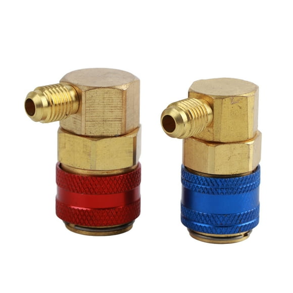 AC Quick Connector Adapter,2 Pcs AC Quick Air Conditioning Manifold Gauge Set Air Conditioning Evacuation Adapter Breakthrough Technology