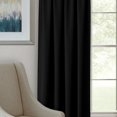 thumbnail image 5 of Darcy Black Solid Contemporary Window Curtain Panel: 52" x 84", Rod Pocket Panel, 5 of 5