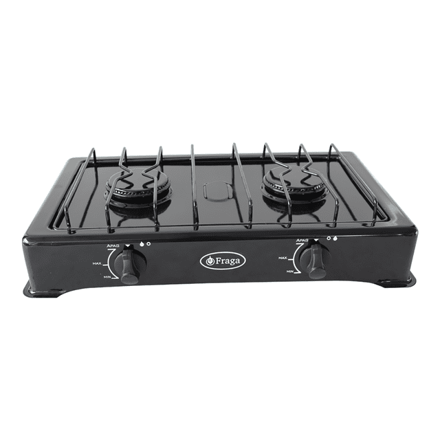 Parrilla Estufa Gas Anaquel 2 Quemadores P-602 Fraga negro 4 Fraga P602