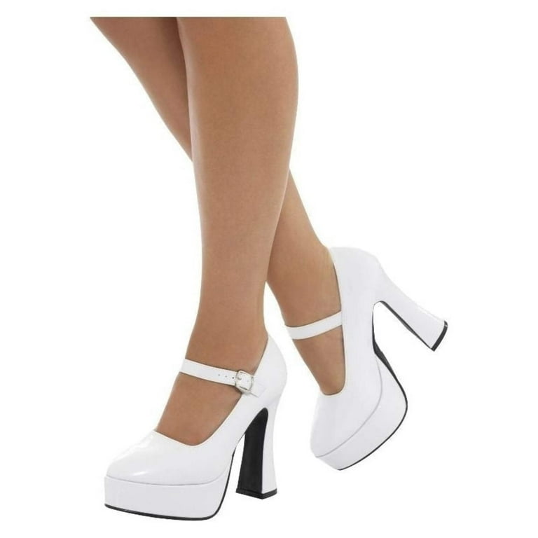 70s Ladies Platform Shoes Adult White 5 Inch Heel 70s Ladies Platform Shoes Adult White 5 Inch Heel
