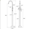thumbnail image 4 of 1-Handle Freestanding Floor Mount Tub Faucet Bathtub Filler with Hand Shower in Matte Black and Gold, 4 of 4