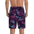 thumbnail image 3 of Naloa Purple Butterfly Men's Short Pajama Pants, Lounge Comfort Shorts with Elasticized Waistband and Side Pockets - XX-Large, 3 of 9