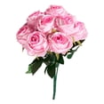 thumbnail image 2 of Artificial Flowers,Simulation 9 Head Rose Artificial Bouquet Satin Flower Plastic Flower High End Living Room Decor Wedding Art, 2 of 9