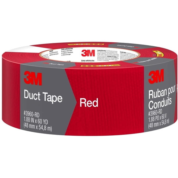 3M Duct Tape, 1.88 in x 60 yd, Red, 1 Roll/Pack
