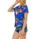 thumbnail image 4 of CAMISAS DE MUJER INSPIRADAS CHIC Hawaianas de Manga Corta Tropical Floral con Botones M Azul Real, 4 of 7