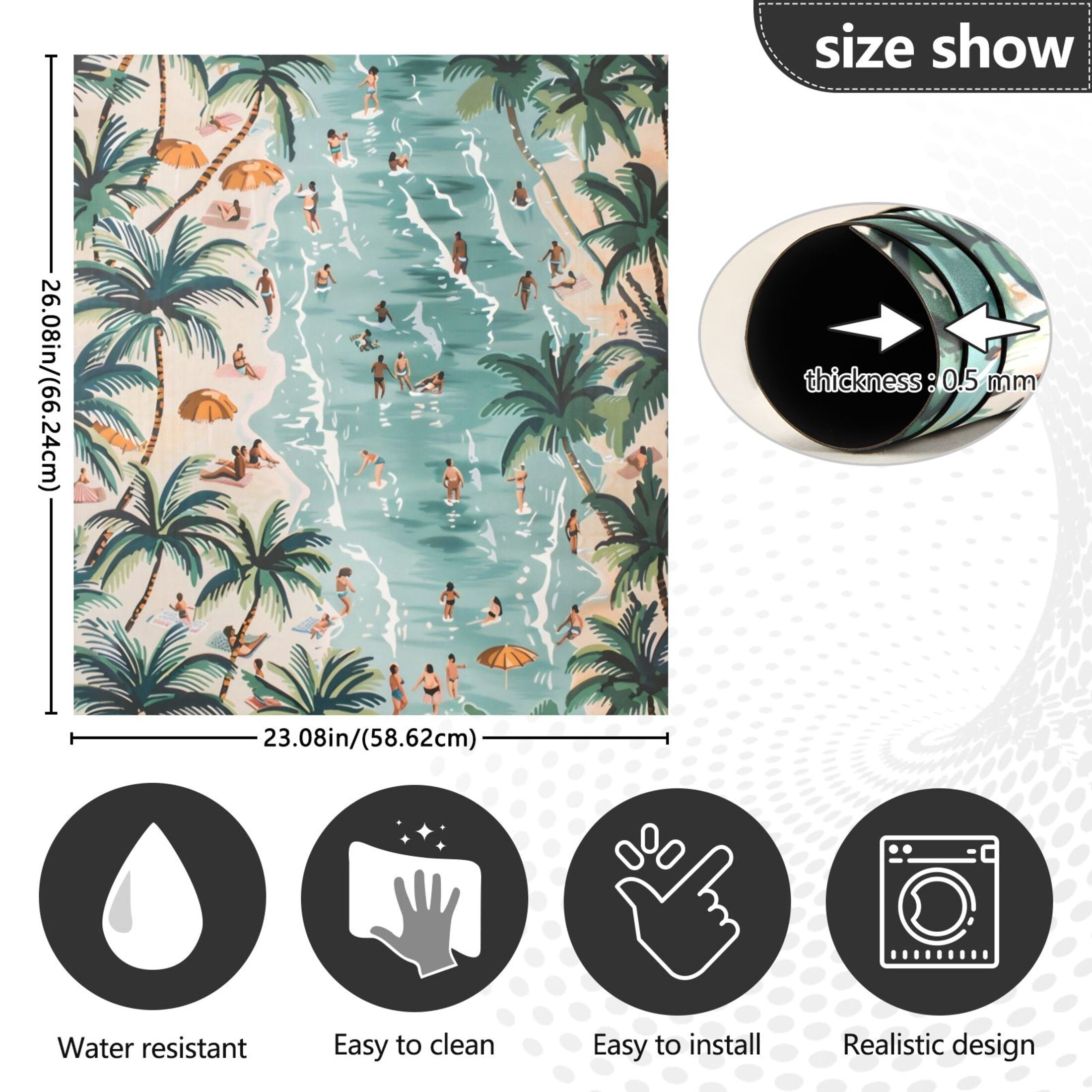 Dishwasher Magnetic Sticker 23x26 Inch Refrigerator Magnetic Sticker Washing Machine Magnetic Sticker Kitchen Panel Magnetic Sticker Home Decor Beach Swimming