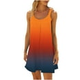 thumbnail image 2 of Summer Dresses for Women 2025 Casual Plus Size, Sexy Summer Floral Printed Mini Dress Trendy Ruched Flowy Tie Dyeing Gradient Floral Swing Beach Dress Spaghetti Strap Sleeveless Tank Sun Dress, 2 of 6