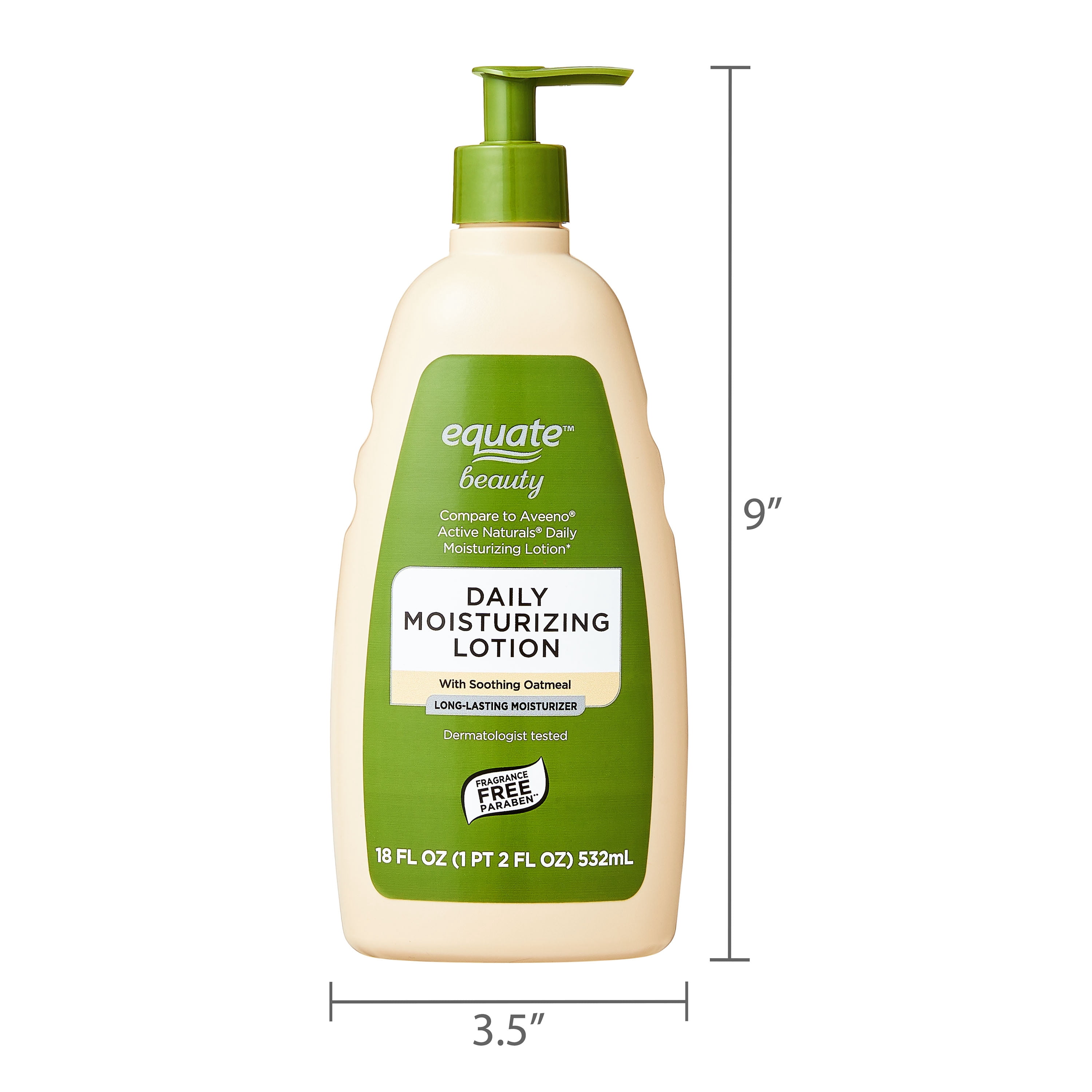 Equate Beauty Daily Moisturizing Lotion with Soothing Oatmeal, 18 fl oz