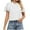 White, variant on IROINNID Summer Going Out Jacquard Tops For Women Chiffon Double-Layer Solid Color Short-Sleeved Round-Neck Top