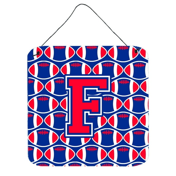 Letter F Football Harvard Crimson and Yale Blue Wall or Door Hanging Prints