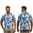 thumbnail image 4 of Uorisanigo Hawaii Hibiscus Matching Couple Outfits Golf Shirts for Men Short Sleeve 1/4 Zip Up Dry Fit Collared Tops and Womens Golf Dress with Shorts Pockets Sports Dress with Pockets, 4 of 8