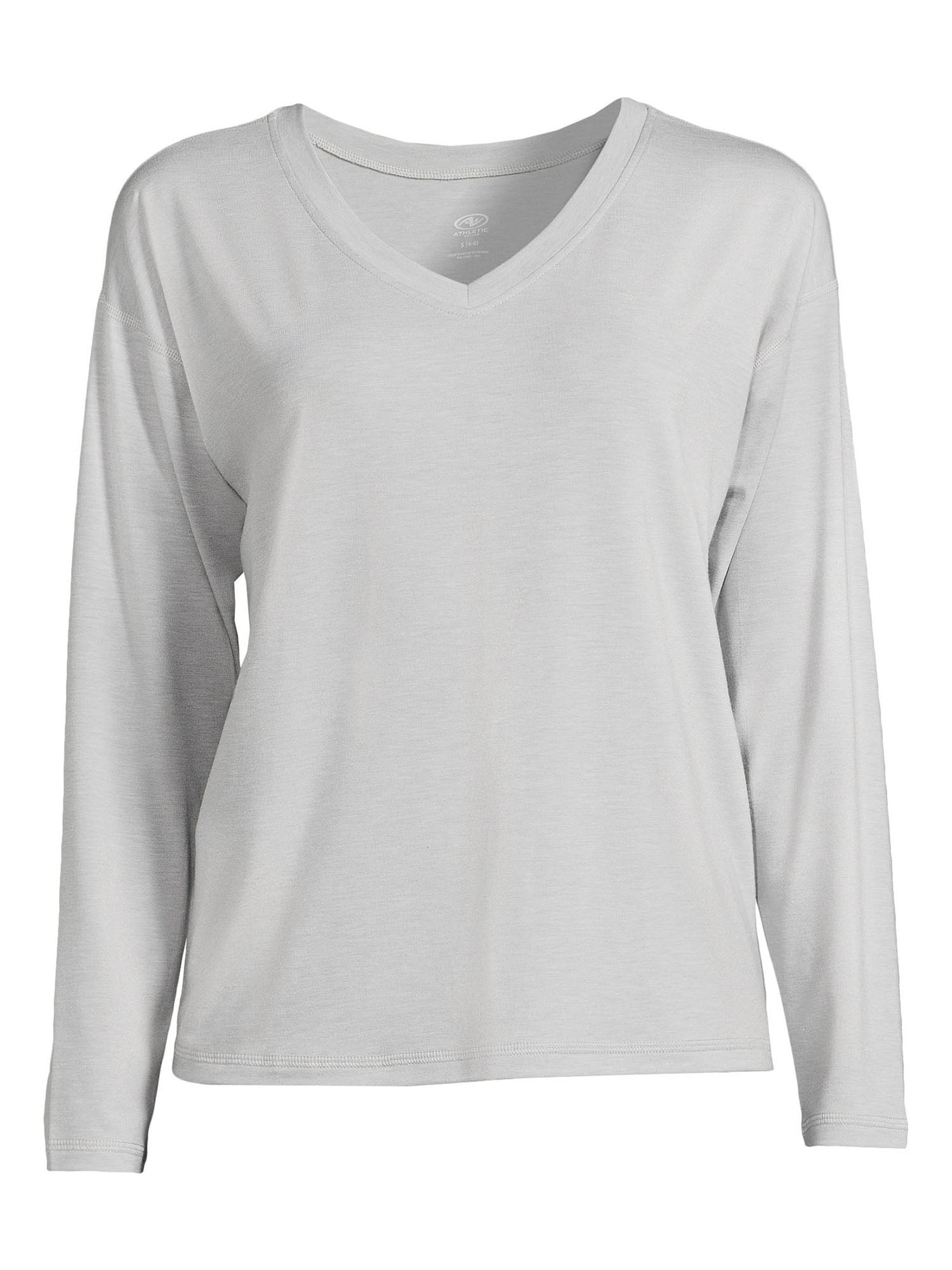 Athletic Works Women’s Dri More Boxy Tee with Long Sleeves, Sizes XS-XXXL