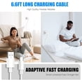 thumbnail image 2 of Fast Charge USB Type C Charger with 10FT Long Cable White Compatible with Samsung Galaxy S24 S23 S22 S21 S20 S10 S9 Note 20 Ultra Note 10 Plus, 2 of 6