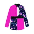 thumbnail image 4 of Doomiva Kids Girls Mock Long Sleeve Gymnastics Ballet Dance Biketard Athletic Leotard Shorty Jumpsuits Activewear Hot Pink 10, 4 of 5