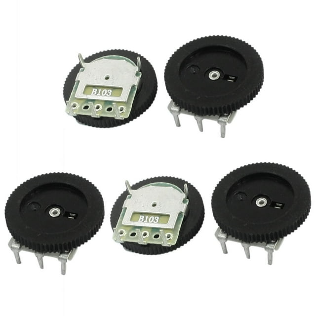 Unique Bargains 5Pcs 16mmx2mm 10K ohm Stereo Radio Volume Control Wheel Potentiometer B103