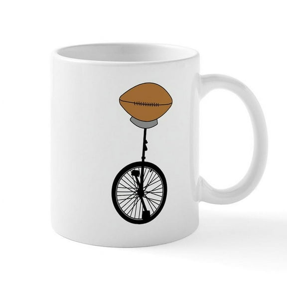 CafePress - Unicycle Football Mugs - 11 oz Ceramic Mug - Novelty Coffee Tea Cup
