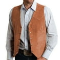 thumbnail image 2 of BiZtdJrK Sleeveless Vintage Jackets for Men Faux Suede Button Down Dress Vest V Neck Business Casual Waistcoat Orange XXL, 2 of 8