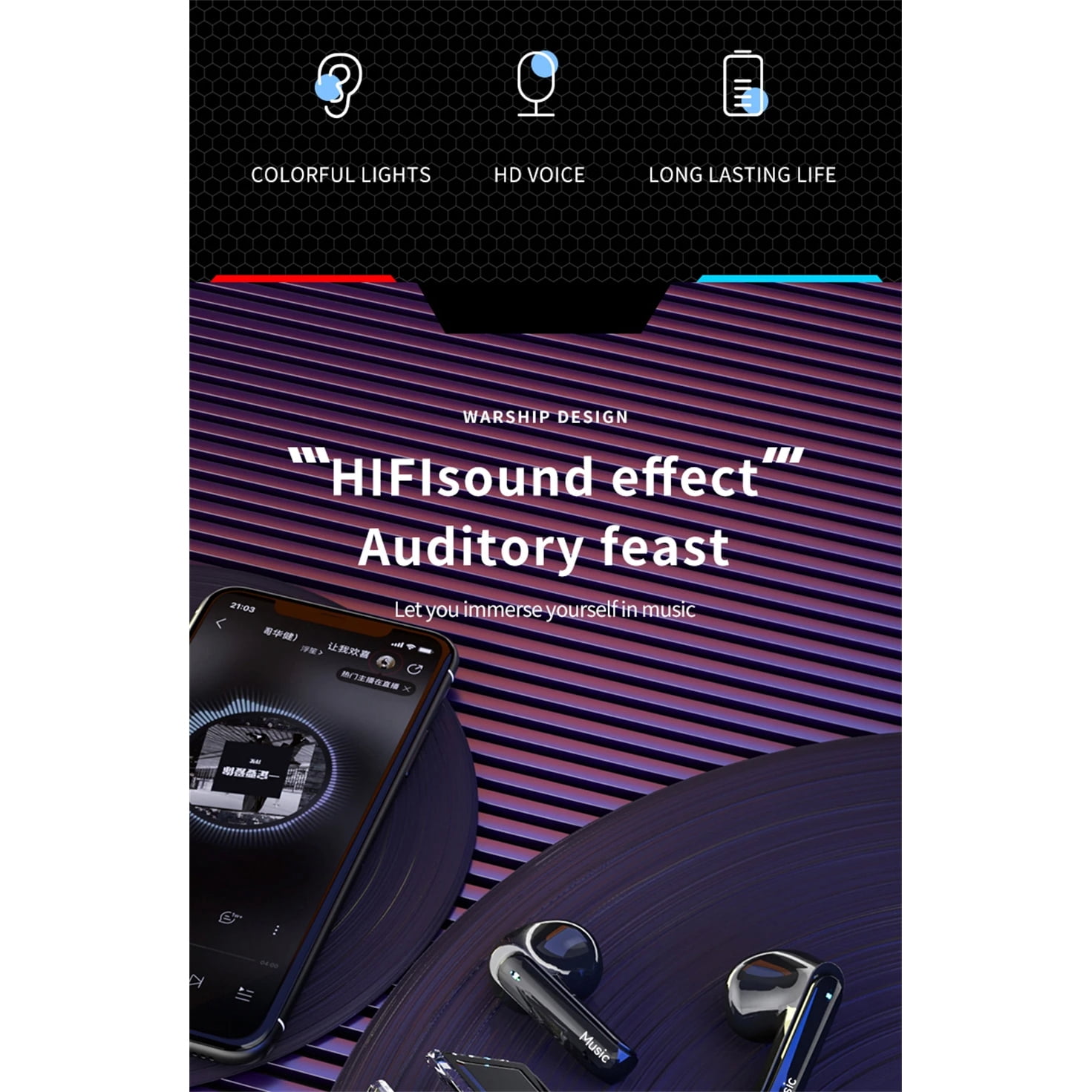 UBABAI G20 Wireless Earphones TWS Bluetooth Touch Earphones Sports Stereo Gaming Headset with Microphone