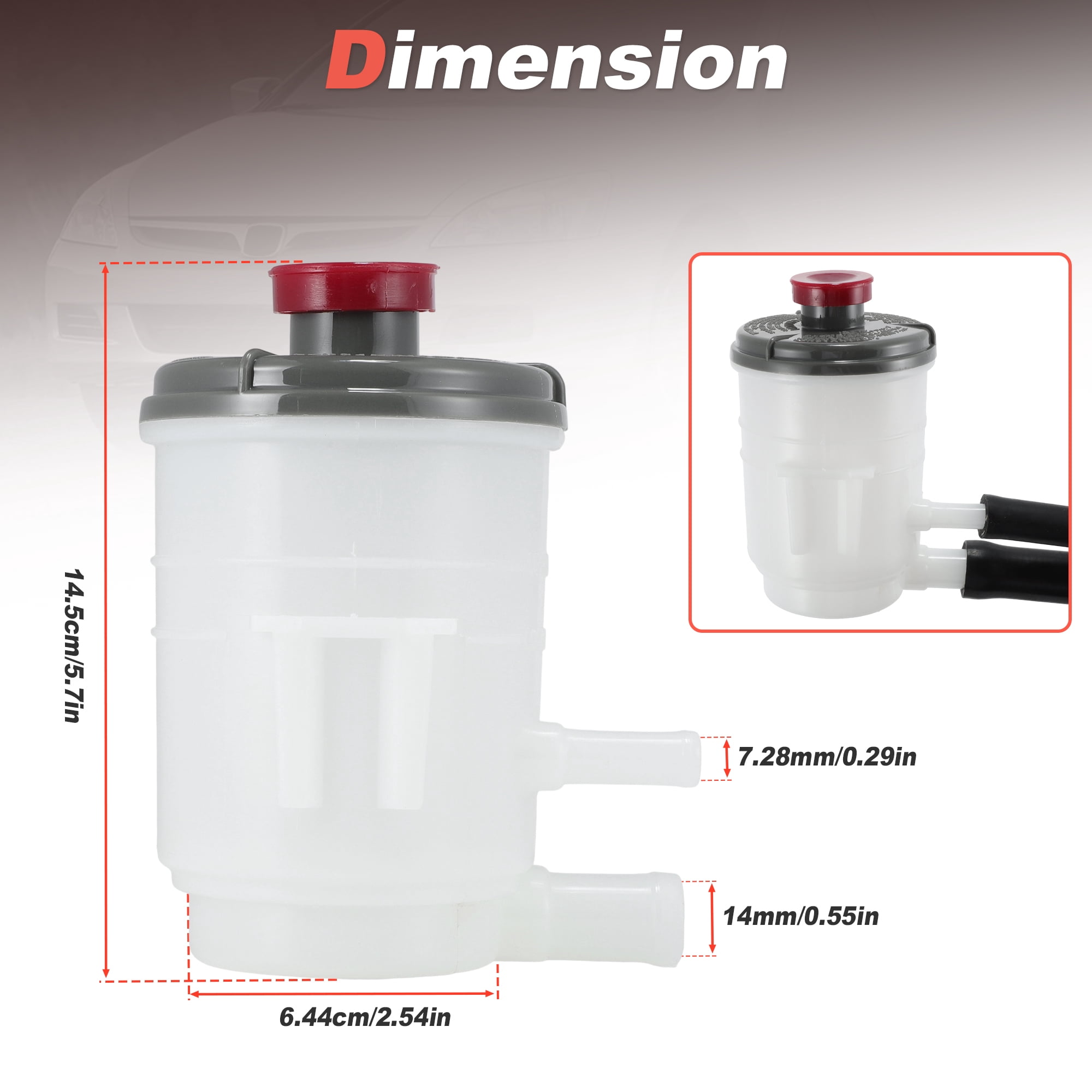 Unique Bargains Complete Power Steering Reservoir Kit for Honda Accord from 2003-2007