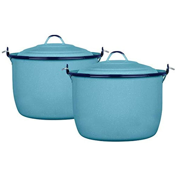 Olla de Peltre Azul - Convex Kettle with Lid Turquoise by CINSA - 8 Quarts
