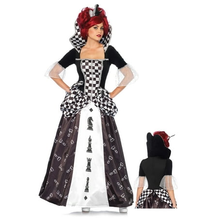 Leg Avenue Women's Wonderland Chess Black and White Queen Halloween Costume