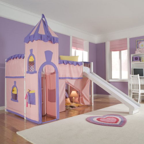 Schoolhouse Twin Princess Loft Bed W, Princess Loft Bed With Slide Instructions