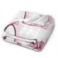 UltraSoft Micro Fleece Blanket,Pink And Purple Women Shoes With Roses