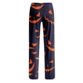 thumbnail image 5 of JULMCOMO Halloween Pajamas Pants for Women Pumpkin Blood Bat Print Drawstring Elastic Waisted Trendy Pj Pants Cute Print Comfy Loose Lounge Pjs Navy L, 5 of 5