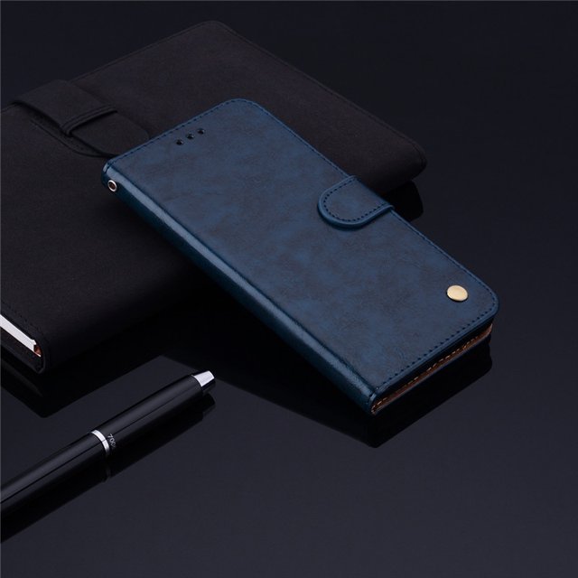 Leather Wallet Flip Case For Xiaomi Redmi Note 9S Case Card Holder Magnetic Book Cover For Redmi Note 9 Pro 9A 9C note 9T 9 Case NavyBlue Redmi Note 9T