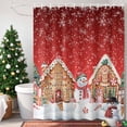 thumbnail image 4 of Christmas Snowman Shower Curtains for Bathroom, Gingerbread House Candy Winter Snow Red Waterproof Fabric Shower Curtain for Bathroom Bathtub Decoration, Machine Washable, 54x"78", 4 of 9