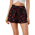 thumbnail image 1 of INSPIRE CHIC Pantalones cortos de verano de playa con cintura alta con lazo elástico estampado para mujer Corazón negro S, 1 of 6
