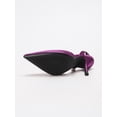 thumbnail image 6 of On feet& in love Purple Satin Slingback High Heels for Women, Pointed Toe Adjustable Buckle Stiletto Pumps, Elegant Bridal Wedding Shoes for Party Formal Events, 6 of 6