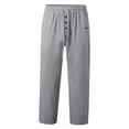 thumbnail image 1 of WEAIXIMIUNG White Dress Pants Men Slim Fit Men's Spring and Autumn Beach Pants Solid Color Cott On and Linen Loose Drawstring Button Casual Pants Men, 1 of 9
