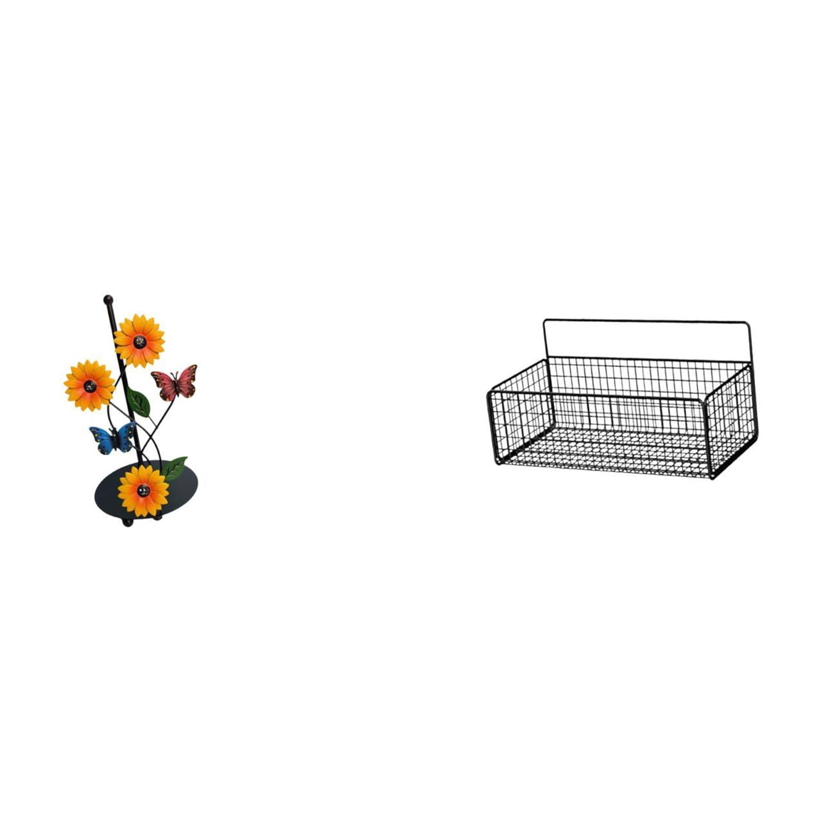 Fiocias Toilet Paper Holder Storage Basket Paper Towel Holder Wire Hanging Kitchen Organizer Iron Construction Rustproof Suitable for Bathroom Kitchen Dining