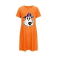 thumbnail image 5 of Somuwie Plus Size Women's Halloween Short Nightdress Chest Print Round Neck Short Nightdress, 5 of 5