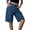 blue, variant on Women High Waist Denim Bermuda Shorts Loose Wide Leg Knee‑Length Jean Shorts