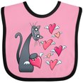 thumbnail image 3 of Inktastic Cat Versus Valentine’s Day Hearts with Wings Boys or Girls Baby Bib, 3 of 4