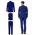 thumbnail image 2 of 4pcs Classic Business Suit - High Quality, Comfortable Fit, Fashionable Lapel, Including Blazer, Vest, Pants, Pocket Square, Suitable for Weddings, Parties, Formal Events, Business Meetings, 2 of 8