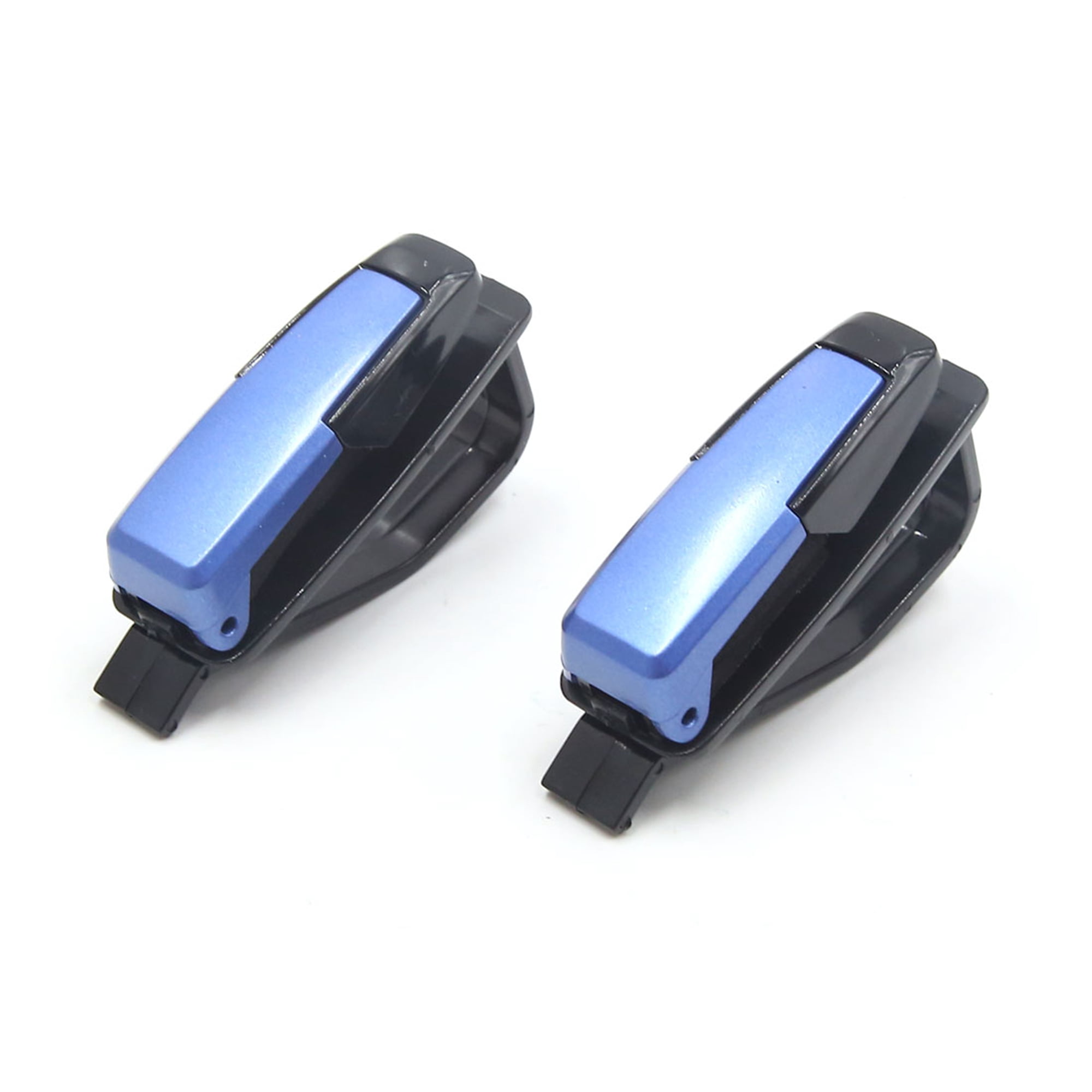 Unique Bargains 2Pcs Car Auto Sun Visor Glasses Sunglasses Card Ticket Holder Clip Blue